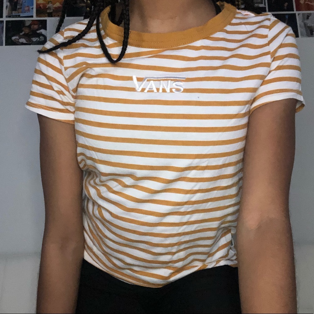 Striped Yellow Vans Tee